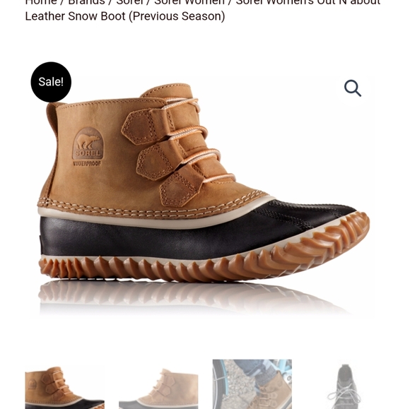 Sorel Out N‎ About Leather Snow Boot Ankle Duck Bootie Tan Black NL2133 Rain 9 - Picture 11 of 11